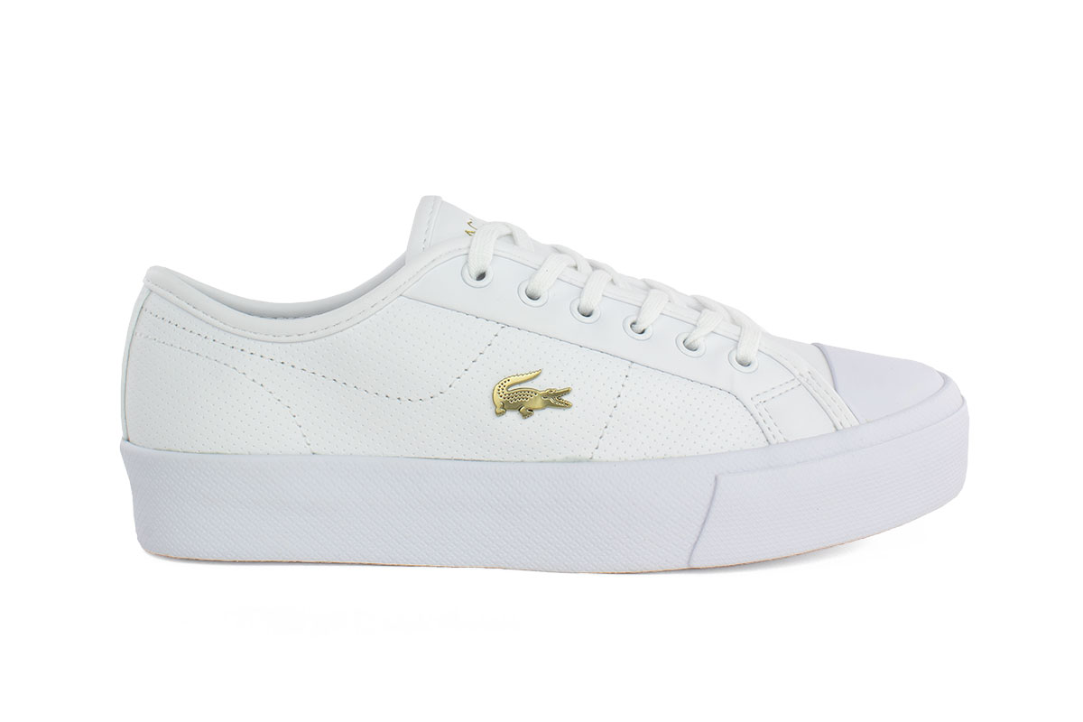Lacoste Γυναικείο Δερμάτινο Sneaker Λευκό Ziane Plus Grade 01201CFA WHT/GLD Hobby - Αθλητισμός > Αθλητική Μόδα > Sneakers