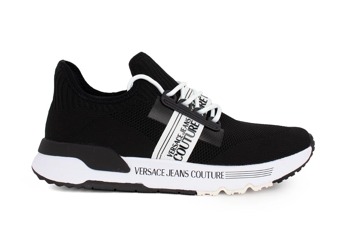 Versace Ανδρικό Sneaker Μαύρο Knitted+Lycra 71YA3SA7-ZS047-899 Hobby - Αθλητισμός > Αθλητική Μόδα > Sneakers