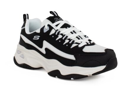 gynaikeio sneakers black white sketchers 2