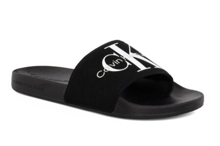 andriki pantofla slipper calvin suede klein black logo 2