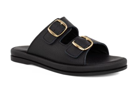 gynaikeia comfort flat sandal black nero kaidas 2