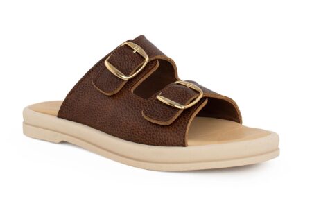 gynaikeia comfort flat sandal brown nero kaidas 2