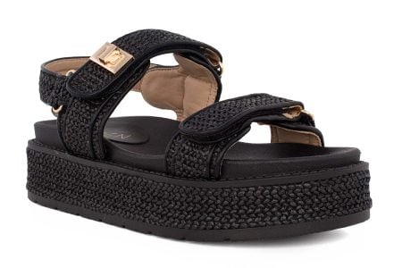 gynaikeio flatform seven 701 black raffia 2
