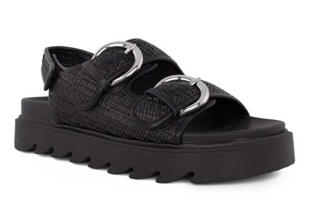 gynaikeio flatform seven U427A946266G black raffia 2