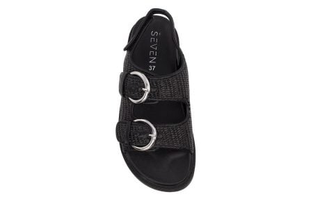 gynaikeio flatform seven U427A946266G black raffia 3