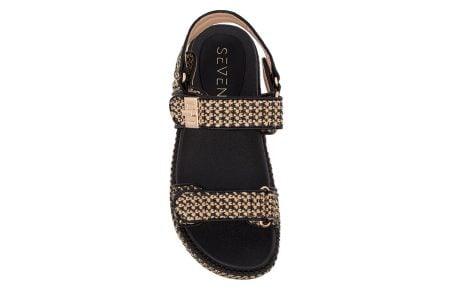 gynaikeio sandal seven 701 black beige raffia 3