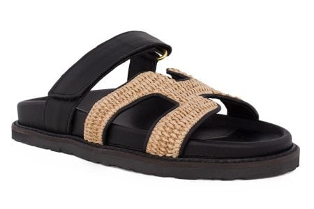 gynaikeio sandali komiskomis c26 black raffia 2