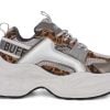 gynaikeio sneaker buffalo uno one leopard silver