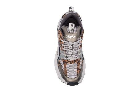 gynaikeio sneaker buffalo uno one leopard silver 5